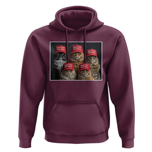 Trump Debate 2024 Hoodie Make Cats Safe Again Funny Cat In Red Hat TS02 Maroon Print Your Wear