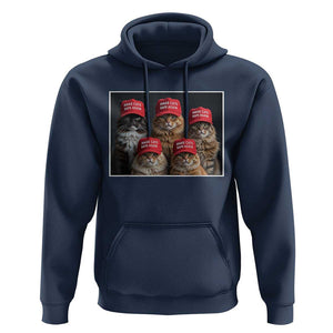 Trump Debate 2024 Hoodie Make Cats Safe Again Funny Cat In Red Hat TS02 Navy Print Your Wear