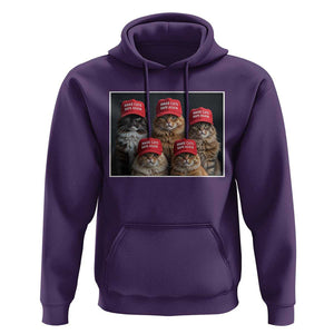 Trump Debate 2024 Hoodie Make Cats Safe Again Funny Cat In Red Hat TS02 Purple Print Your Wear