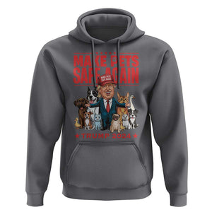 Trump Debate 2024 Hoodie Make Pets Safe Again Save Our Pets TS02 Charcoal Print Your Wear