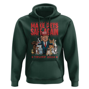 Trump Debate 2024 Hoodie Make Pets Safe Again Save Our Pets TS02 Dark Forest Green Print Your Wear