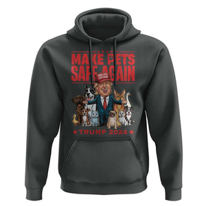 Trump Debate 2024 Hoodie Make Pets Safe Again Save Our Pets TS02 Dark Heather Print Your Wear
