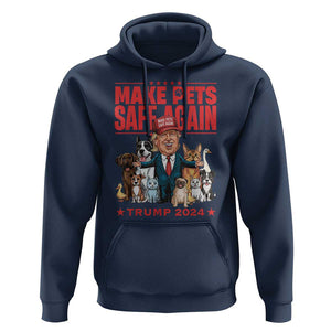 Trump Debate 2024 Hoodie Make Pets Safe Again Save Our Pets TS02 Navy Print Your Wear