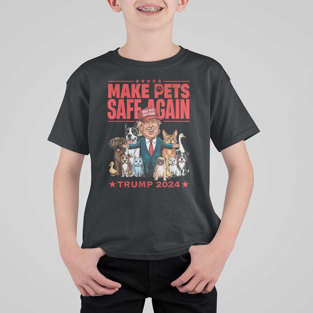 Trump Debate 2024 T Shirt For Kid Make Pets Safe Again Save Our Pets TS02 Black Print Your Wear