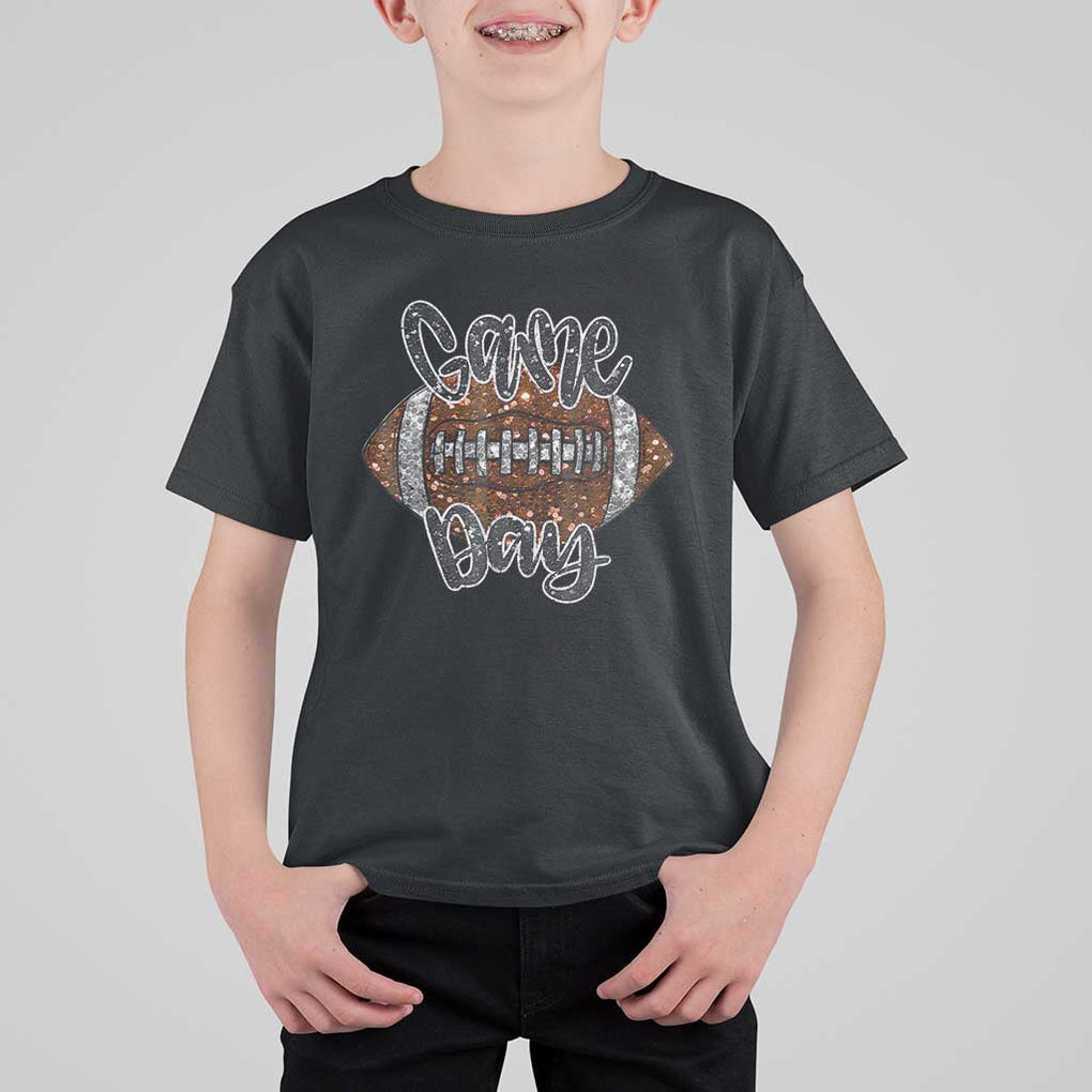 American Football Game Day T Shirt For Kid Rugby Season TS02 Black Print Your Wear