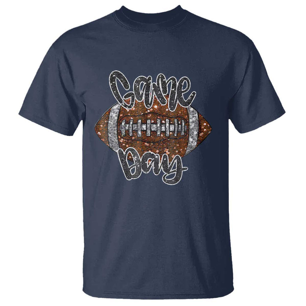 American Football Game Day T Shirt Rugby Season TS02 Navy Print Your Wear