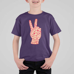 Kamala Harris 2024 T Shirt For Kid Love Freedom Hope Unity Peace Sign Retro Vintage TS02 Purple Print Your Wear