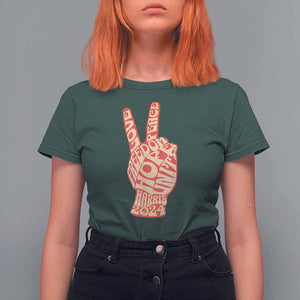 Kamala Harris 2024 T Shirt For Women Love Freedom Hope Unity Peace Sign Retro Vintage TS02 Dark Forest Green Print Your Wear