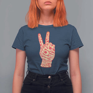 Kamala Harris 2024 T Shirt For Women Love Freedom Hope Unity Peace Sign Retro Vintage TS02 Navy Print Your Wear