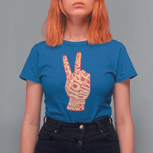 Kamala Harris 2024 T Shirt For Women Love Freedom Hope Unity Peace Sign Retro Vintage TS02 Royal Blue Print Your Wear