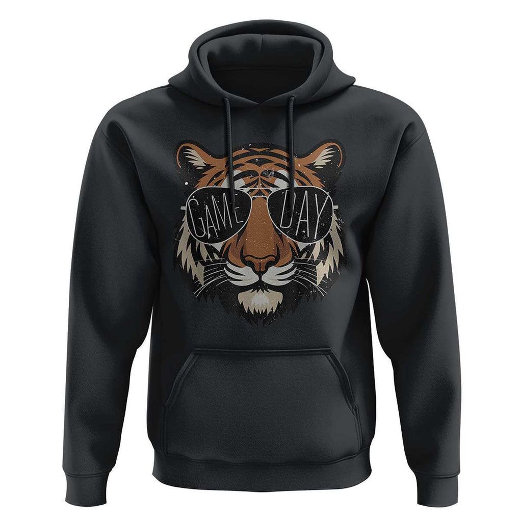 American Football Game Day Hoodie Touchdown Season Cool Tiger TS02 Black Print Your Wear