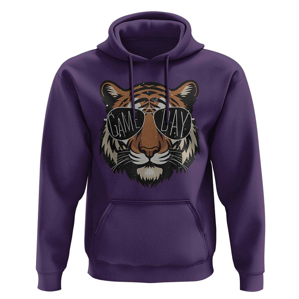 American Football Game Day Hoodie Touchdown Season Cool Tiger TS02 Purple Print Your Wear