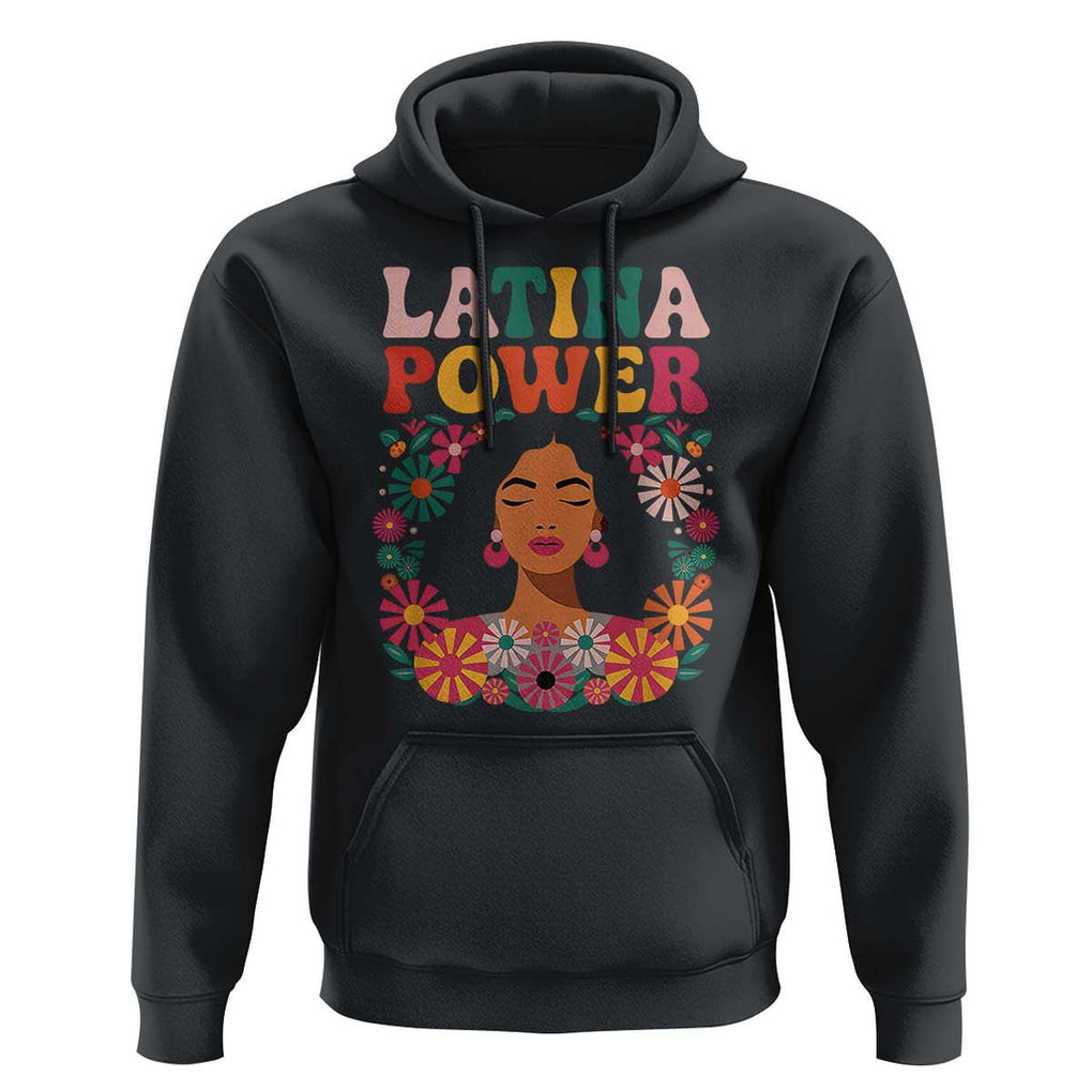 Latina Power Hoodie Floral Hispanic Heritage TS02 Black Print Your Wear
