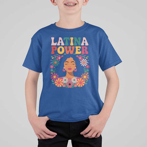 Latina Power T Shirt For Kid Floral Hispanic Heritage TS02 Royal Blue Print Your Wear