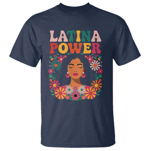 Latina Power T Shirt Floral Hispanic Heritage TS02 Navy Print Your Wear