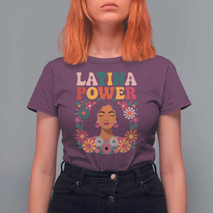 Latina Power T Shirt For Women Floral Hispanic Heritage TS02 Maroon Print Your Wear