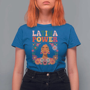 Latina Power T Shirt For Women Floral Hispanic Heritage TS02 Royal Blue Print Your Wear