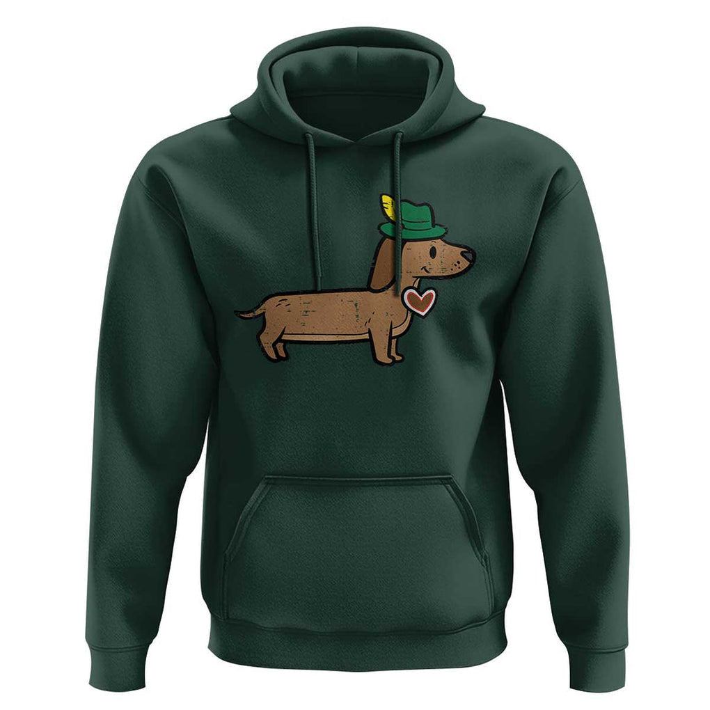 Oktoberfest Dachshund Hoodie Cute Sausage Dog German Munich TS02 Dark Forest Green Print Your Wear