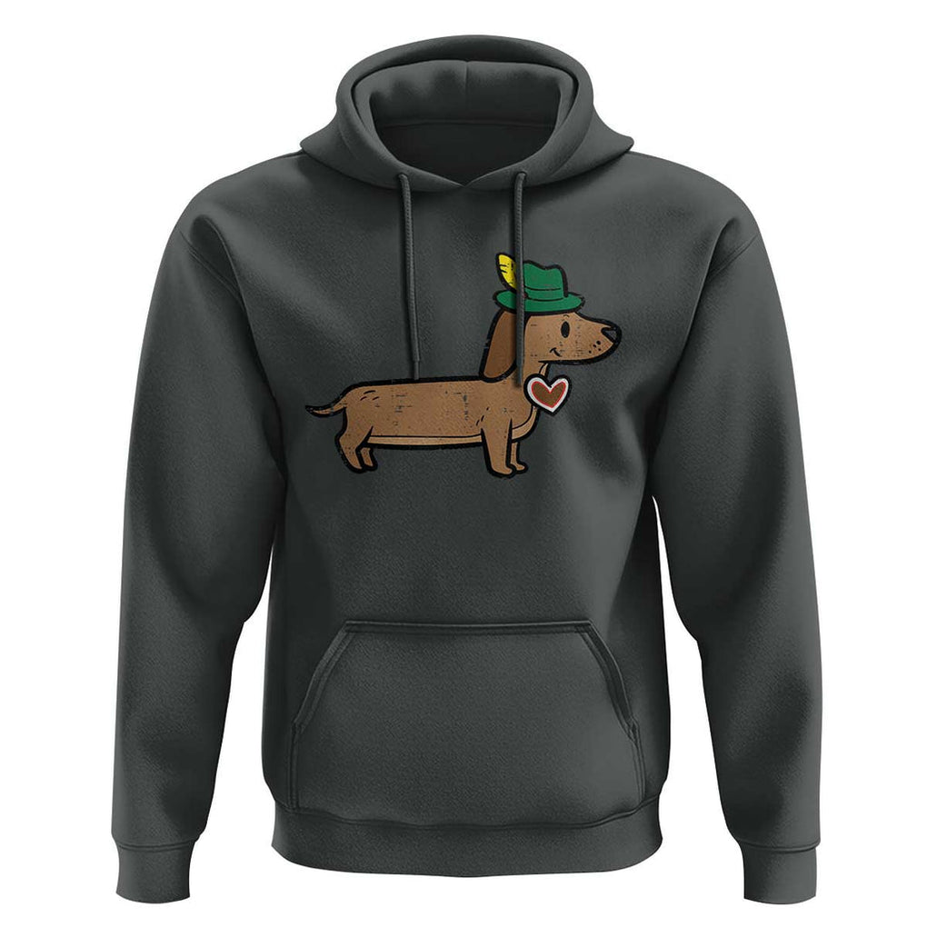 Oktoberfest Dachshund Hoodie Cute Sausage Dog German Munich TS02 Dark Heather Print Your Wear