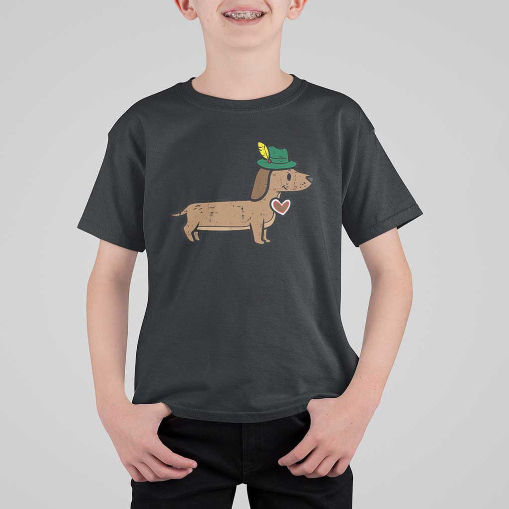 Oktoberfest Dachshund T Shirt For Kid Cute Sausage Dog German Munich TS02 Black Print Your Wear