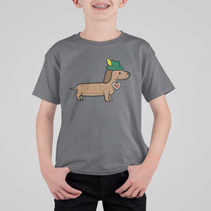 Oktoberfest Dachshund T Shirt For Kid Cute Sausage Dog German Munich TS02 Charcoal Print Your Wear