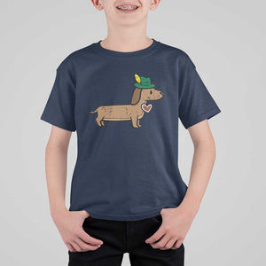 Oktoberfest Dachshund T Shirt For Kid Cute Sausage Dog German Munich TS02 Navy Print Your Wear