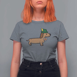 Oktoberfest Dachshund T Shirt For Women Cute Sausage Dog German Munich TS02 Charcoal Print Your Wear