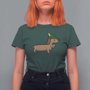 Oktoberfest Dachshund T Shirt For Women Cute Sausage Dog German Munich TS02 Dark Forest Green Print Your Wear