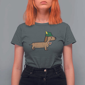 Oktoberfest Dachshund T Shirt For Women Cute Sausage Dog German Munich TS02 Dark Heather Print Your Wear