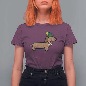 Oktoberfest Dachshund T Shirt For Women Cute Sausage Dog German Munich TS02 Maroon Print Your Wear