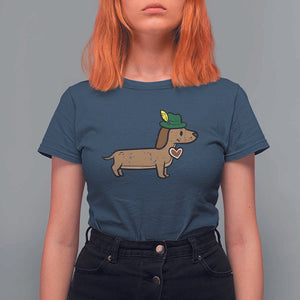 Oktoberfest Dachshund T Shirt For Women Cute Sausage Dog German Munich TS02 Navy Print Your Wear