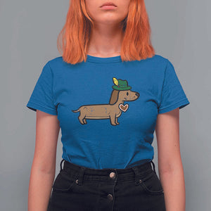 Oktoberfest Dachshund T Shirt For Women Cute Sausage Dog German Munich TS02 Royal Blue Print Your Wear