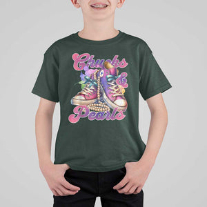 Kamala 2024 T Shirt For Kid Chuck And Pearls Harris I'm With Her TS02 Dark Forest Green Print Your Wear