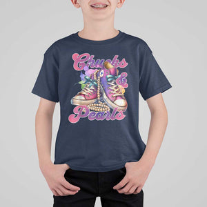 Kamala 2024 T Shirt For Kid Chuck And Pearls Harris I'm With Her TS02 Navy Print Your Wear