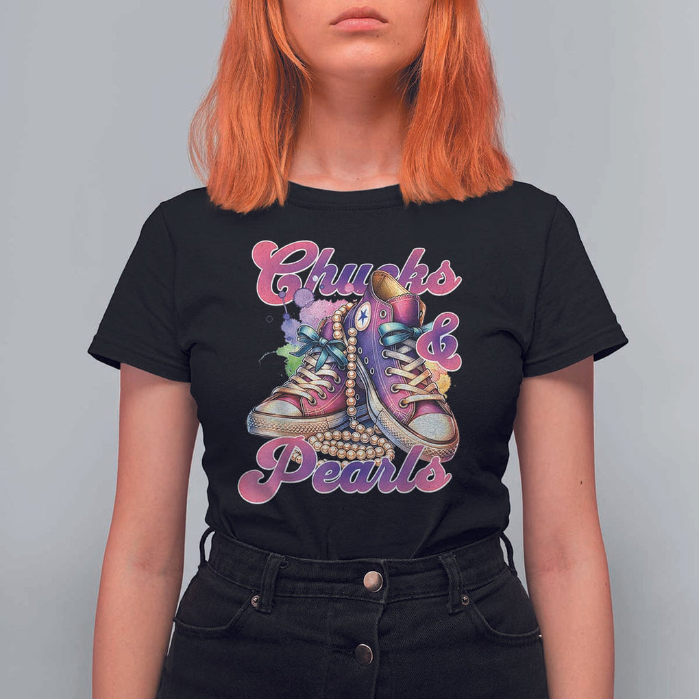 Kamala 2024 T Shirt For Women Chuck And Pearls Harris I'm With Her TS02 Black Print Your Wear