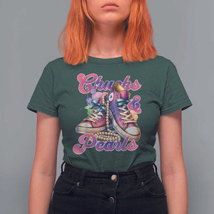 Kamala 2024 T Shirt For Women Chuck And Pearls Harris I'm With Her TS02 Dark Forest Green Print Your Wear