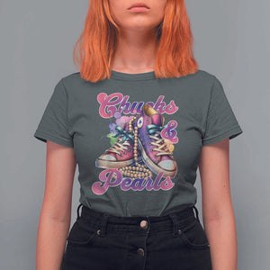 Kamala 2024 T Shirt For Women Chuck And Pearls Harris I'm With Her TS02 Dark Heather Print Your Wear