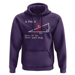 Funny Math Hoodie Find X Here It Is That Was Easy TS02 Purple Print Your Wear