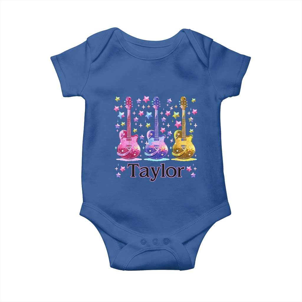Taylor Name Baby Onesie Retro Groovy 70s 80s TS02 Royal Blue Print Your Wear