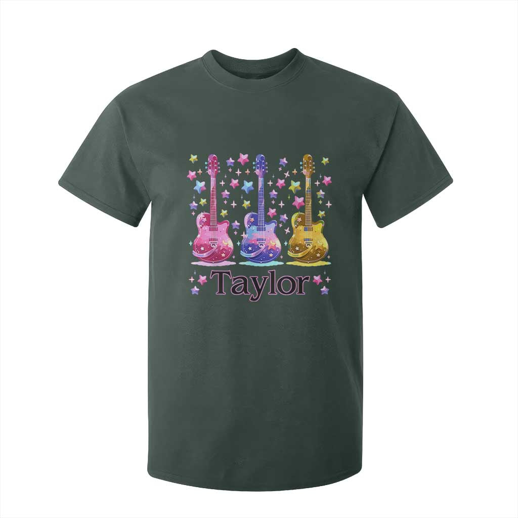 Taylor Name T Shirt For Kid Retro Groovy 70s 80s TS02 Dark Forest Green Print Your Wear