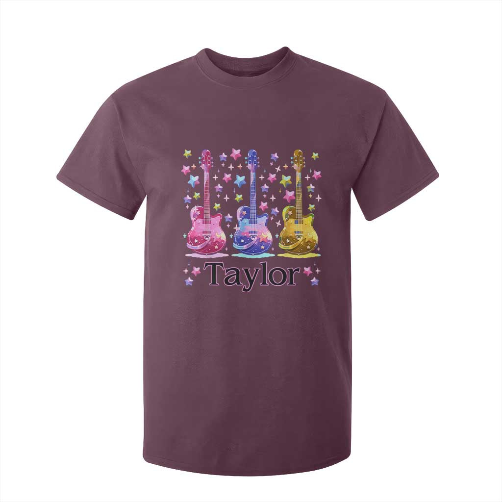 Taylor Name T Shirt For Kid Retro Groovy 70s 80s TS02 Maroon Print Your Wear
