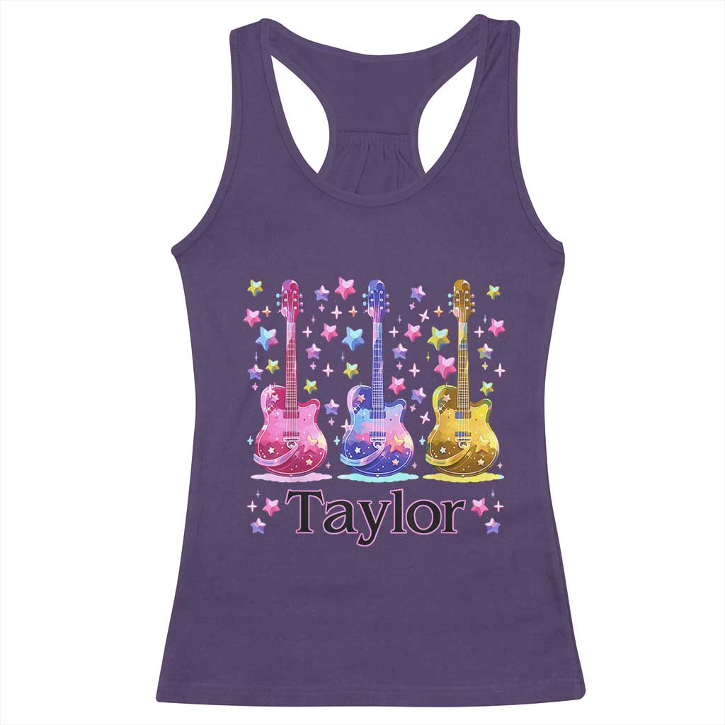 Taylor Name Racerback Tank Top Retro Groovy 70s 80s TS02 Purple Print Your Wear