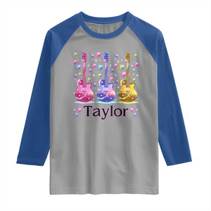 Taylor Name Raglan Shirt Retro Groovy 70s 80s TS02 Sport Gray Royal Print Your Wear