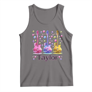Taylor Name Tank Top Retro Groovy 70s 80s TS02 Deep Heather Print Your Wear