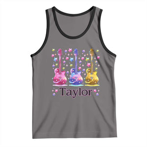 Taylor Name Tank Top Retro Groovy 70s 80s TS02 Deep Heather Black Print Your Wear