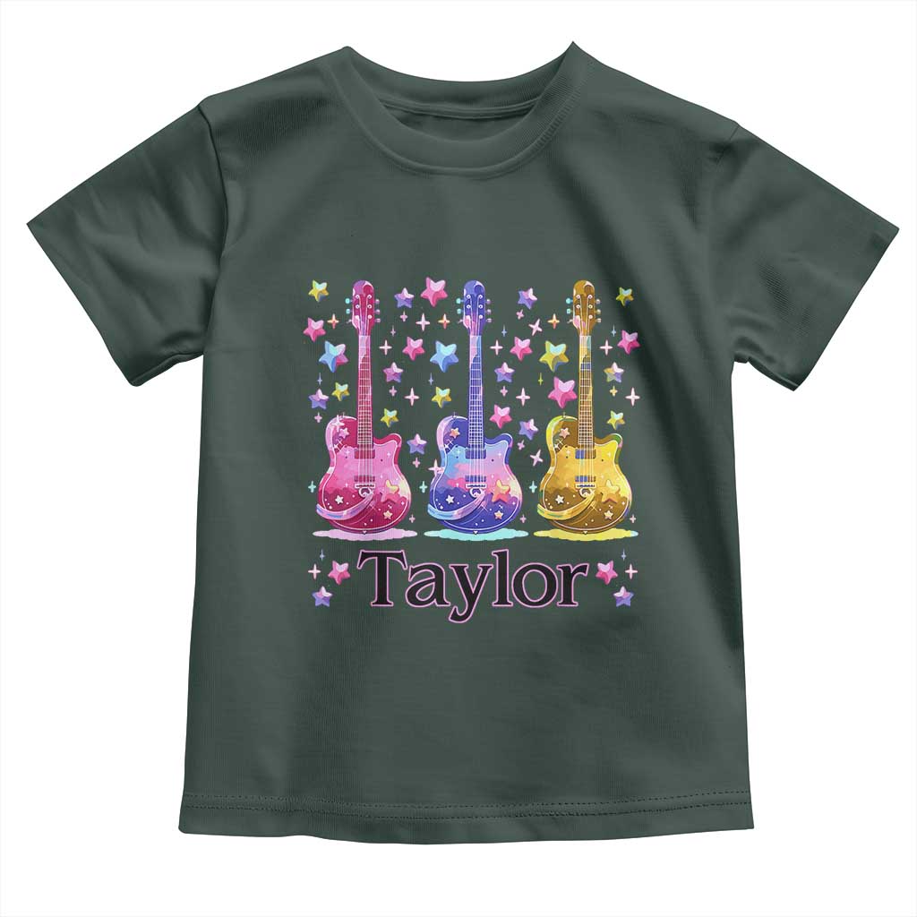 Taylor Name Toddler T Shirt Retro Groovy 70s 80s TS02 Dark Forest Green Print Your Wear