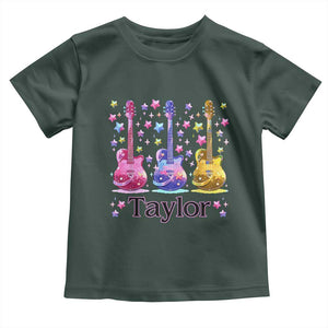Taylor Name Toddler T Shirt Retro Groovy 70s 80s TS02 Dark Forest Green Print Your Wear