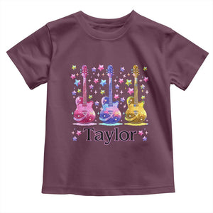 Taylor Name Toddler T Shirt Retro Groovy 70s 80s TS02 Maroon Print Your Wear