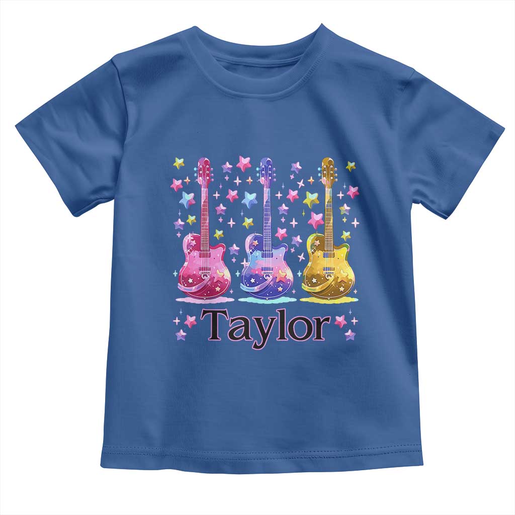 Taylor Name Toddler T Shirt Retro Groovy 70s 80s TS02 Royal Blue Print Your Wear