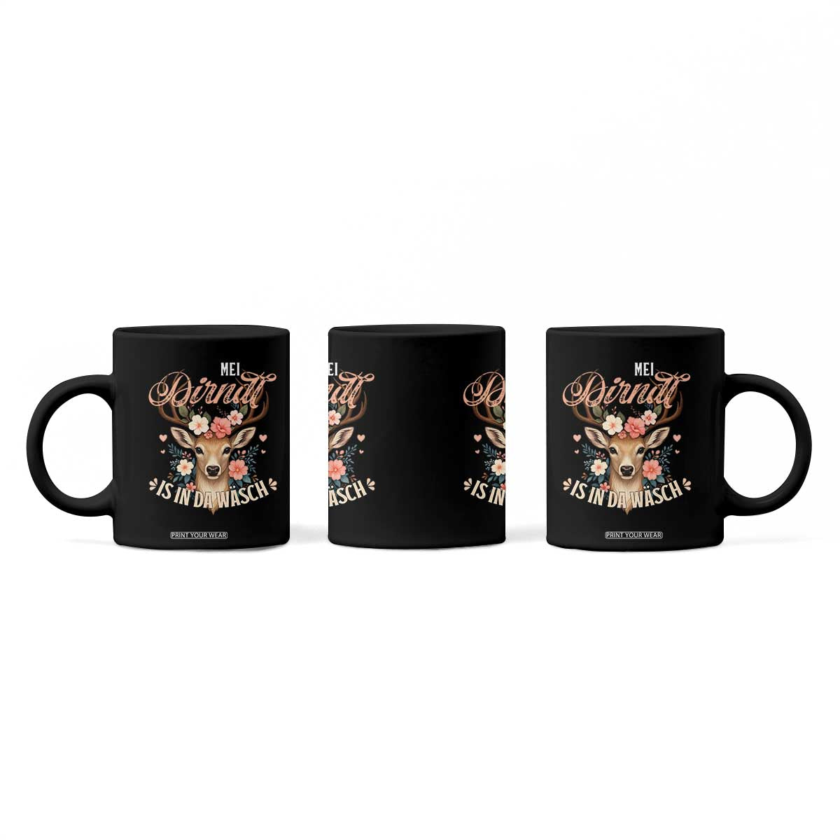Funny Oktoberfest Deer Coffee Mug Mei Dirndl Is In Da Wasch German Bavarian Costume TS02 Print Your Wear